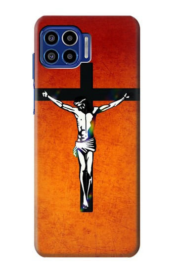 W2421 Jesus Christ On The Cross Case Cover Custodia e Flip Case per Motorola One 5G