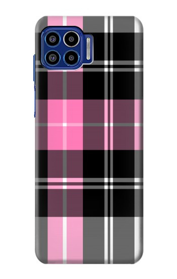 W3091 Pink Plaid Pattern Case Cover Custodia e Flip Case per Motorola One 5G