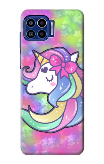 W3264 Pastel Unicorn Case Cover Custodia e Flip Case per Motorola One 5G