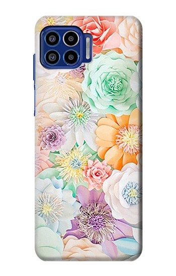 W3705 Pastel Floral Flower Case Cover Custodia e Flip Case per Motorola One 5G