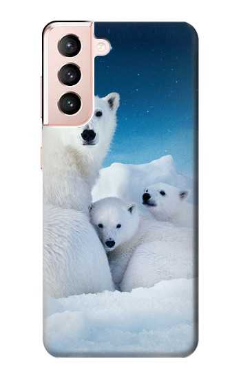 W0285 Polar Bear Family Arctic Case Cover Custodia e Flip Case per Samsung Galaxy S21 5G