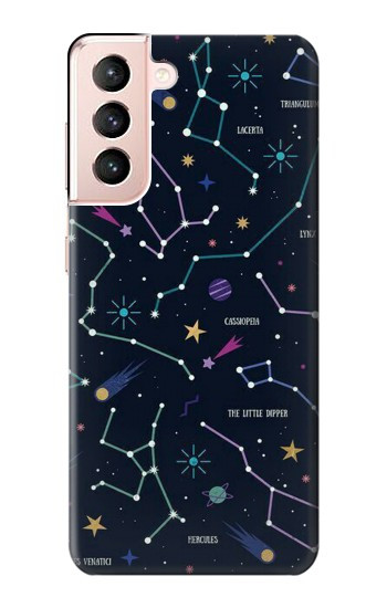 W3220 Star Map Zodiac Constellations Case Cover Custodia e Flip Case per Samsung Galaxy S21 5G
