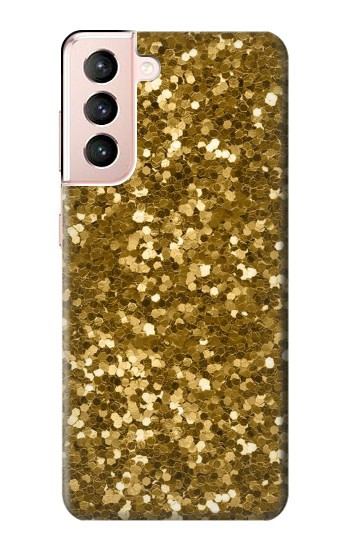 W3388 Gold Glitter Graphic Print Case Cover Custodia e Flip Case per Samsung Galaxy S21 5G