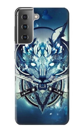 W1135 Wolf with knives Rock Case Cover Custodia e Flip Case per Samsung Galaxy S21 Plus 5G, Galaxy S21+ 5G