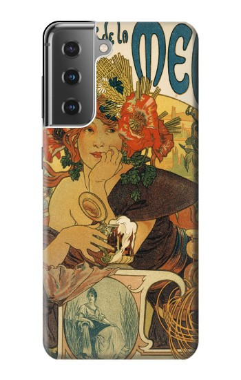 W2740 Alphonse Mucha Bieres De La Muse Case Cover Custodia e Flip Case per Samsung Galaxy S21 Plus 5G, Galaxy S21+ 5G