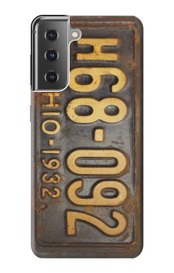 W3228 Vintage Car License Plate Case Cover Custodia e Flip Case per Samsung Galaxy S21 Plus 5G, Galaxy S21+ 5G