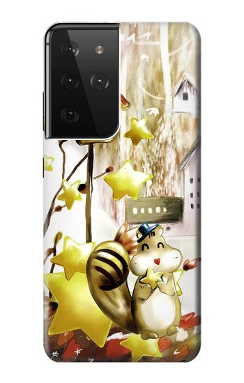 W0109 Cute Squirrel Cartoon Case Cover Custodia e Flip Case per Samsung Galaxy S21 Ultra 5G