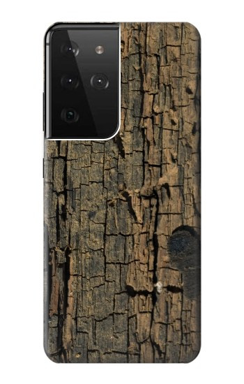 W0598 Wood Graphic Printed Case Cover Custodia e Flip Case per Samsung Galaxy S21 Ultra 5G
