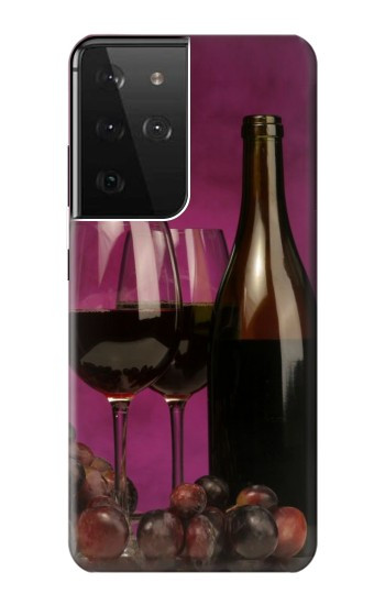W0910 Red Wine Case Cover Custodia e Flip Case per Samsung Galaxy S21 Ultra 5G