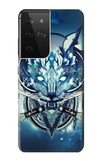 W1135 Wolf with knives Rock Case Cover Custodia e Flip Case per Samsung Galaxy S21 Ultra 5G