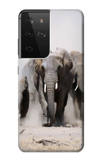 W3142 African Elephant Case Cover Custodia e Flip Case per Samsung Galaxy S21 Ultra 5G
