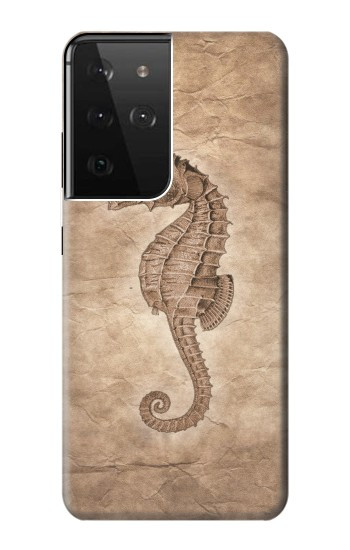 W3214 Seahorse Skeleton Fossil Case Cover Custodia e Flip Case per Samsung Galaxy S21 Ultra 5G