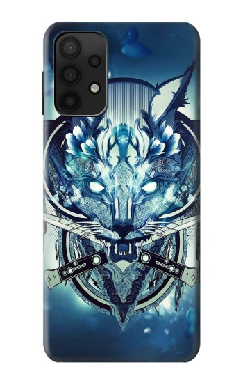 W1135 Wolf with knives Rock Case Cover Custodia e Flip Case per Samsung Galaxy A32 5G