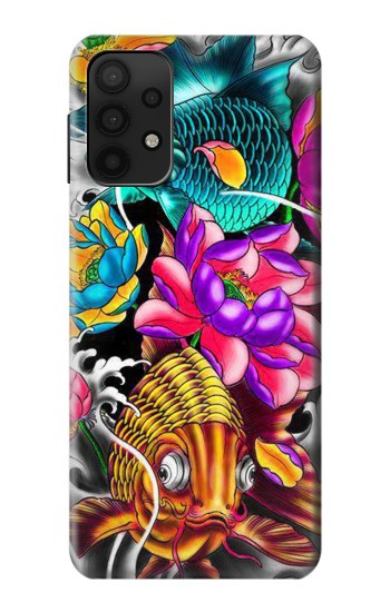 W1630 Fish Japanese Oriental Tattoo Case Cover Custodia e Flip Case per Samsung Galaxy A32 5G