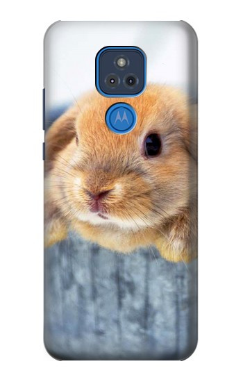 W0242 Cute Rabbit Case Cover Custodia e Flip Case per Motorola Moto G Play (2021)