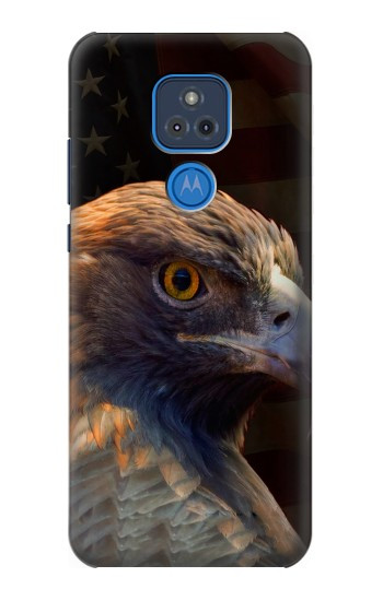 W3376 Eagle American Flag Case Cover Custodia e Flip Case per Motorola Moto G Play (2021)