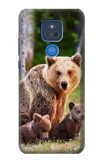 W3558 Bear Family Case Cover Custodia e Flip Case per Motorola Moto G Play (2021)