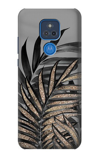 W3692 Gray Black Palm Leaves Case Cover Custodia e Flip Case per Motorola Moto G Play (2021)