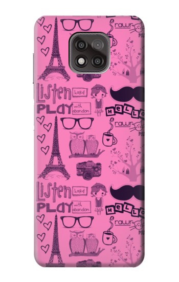 W2885 Paris Pink Case Cover Custodia e Flip Case per Motorola Moto G Power (2021)