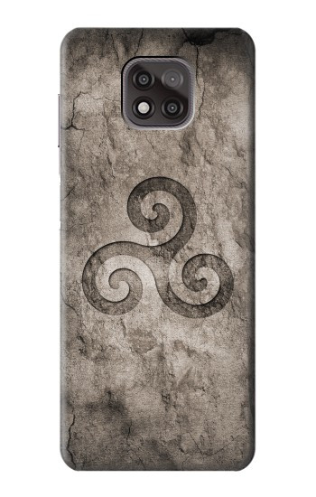 W2892 Triskele Symbol Stone Texture Case Cover Custodia e Flip Case per Motorola Moto G Power (2021)