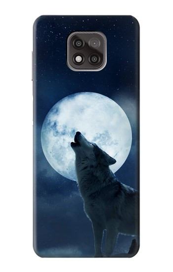 W3693 Grim White Wolf Full Moon Case Cover Custodia e Flip Case per Motorola Moto G Power (2021)