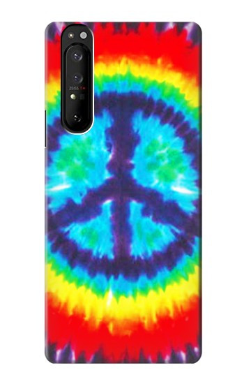 W1870 Tie Dye Peace Case Cover Custodia e Flip Case per Sony Xperia 1 III