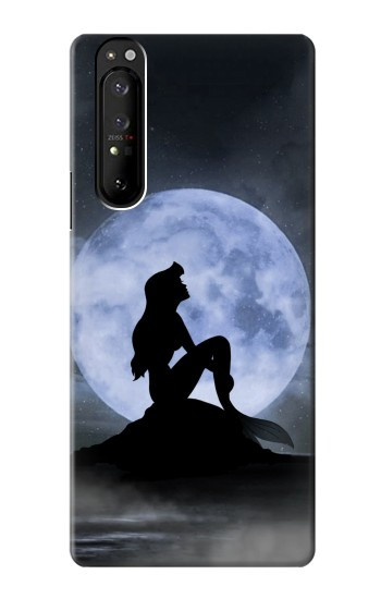 W2668 Mermaid Silhouette Moon Night Case Cover Custodia e Flip Case per Sony Xperia 1 III