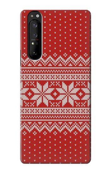 W3384 Winter Seamless Knitting Pattern Case Cover Custodia e Flip Case per Sony Xperia 1 III