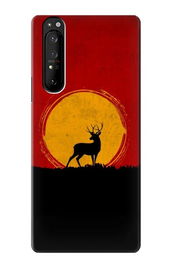 W3513 Deer Sunset Case Cover Custodia e Flip Case per Sony Xperia 1 III