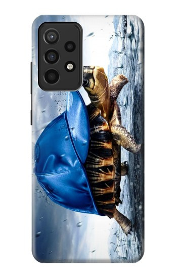 W0084 Turtle in the Rain Case Cover Custodia e Flip Case per Samsung Galaxy A52, Galaxy A52 5G