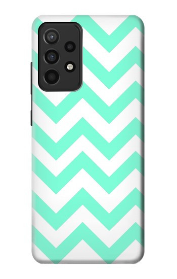 W1723 Mint Chevron Zigzag Case Cover Custodia e Flip Case per Samsung Galaxy A52, Galaxy A52 5G