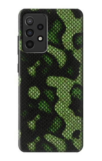 W2877 Green Snake Skin Graphic Printed Case Cover Custodia e Flip Case per Samsung Galaxy A52, Galaxy A52 5G