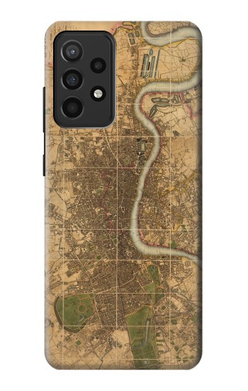 W3230 Vintage Map of London Case Cover Custodia e Flip Case per Samsung Galaxy A52, Galaxy A52 5G