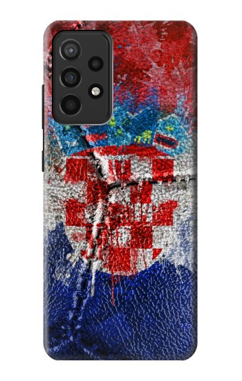 W3313 Croatia Flag Vintage Football Graphic Case Cover Custodia e Flip Case per Samsung Galaxy A52, Galaxy A52 5G