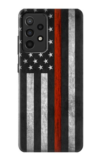 W3472 Firefighter Thin Red Line Flag Case Cover Custodia e Flip Case per Samsung Galaxy A52, Galaxy A52 5G