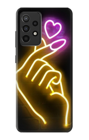 W3512 Cute Mini Heart Neon Graphic Case Cover Custodia e Flip Case per Samsung Galaxy A52, Galaxy A52 5G