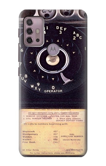 W0086 Payphone Vintage Case Cover Custodia e Flip Case per Motorola Moto G30, G20, G10