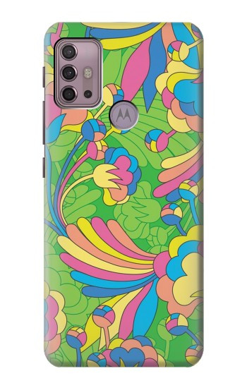 W3273 Flower Line Art Pattern Case Cover Custodia e Flip Case per Motorola Moto G30, G20, G10
