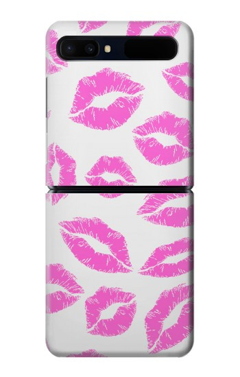 W2214 Pink Lips Kisses Case Cover Custodia e Flip Case per Samsung Galaxy Z Flip 5G