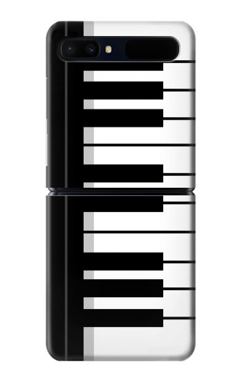 W3078 Black and White Piano Keyboard Case Cover Custodia e Flip Case per Samsung Galaxy Z Flip 5G