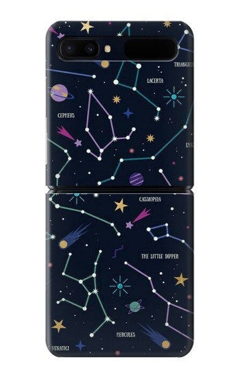 W3220 Star Map Zodiac Constellations Case Cover Custodia e Flip Case per Samsung Galaxy Z Flip 5G