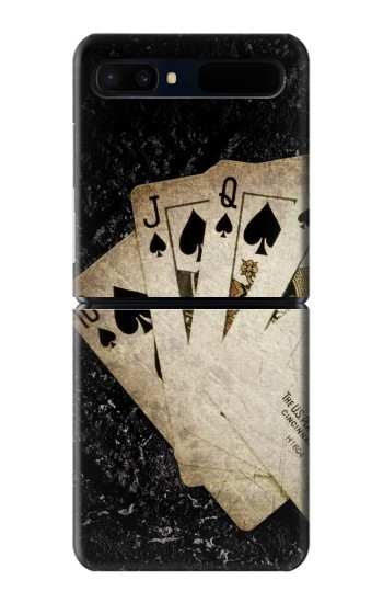 W3231 Vintage Royal Straight Flush Cards Case Cover Custodia e Flip Case per Samsung Galaxy Z Flip 5G