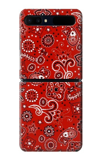 W3354 Red Classic Bandana Case Cover Custodia e Flip Case per Samsung Galaxy Z Flip 5G