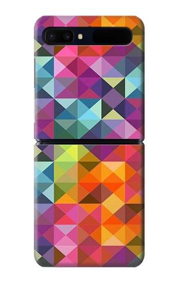 W3477 Abstract Diamond Pattern Case Cover Custodia e Flip Case per Samsung Galaxy Z Flip 5G