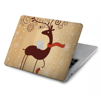 W3081 Wooden Raindeer Graphic Printed Case Cover Custodia per MacBook Pro 13″ - A1706, A1708, A1989, A2159, A2289, A2251, A2338