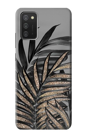 W3692 Gray Black Palm Leaves Case Cover Custodia e Flip Case per Samsung Galaxy A03S