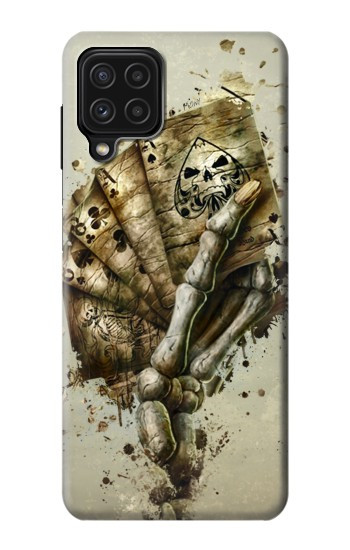 W0550 Skull Card Poker Case Cover Custodia e Flip Case per Samsung Galaxy A22 4G