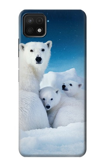 W0285 Polar Bear Family Arctic Case Cover Custodia e Flip Case per Samsung Galaxy A22 5G