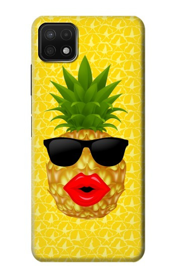 W2443 Funny Pineapple Sunglasses Kiss Case Cover Custodia e Flip Case per Samsung Galaxy A22 5G