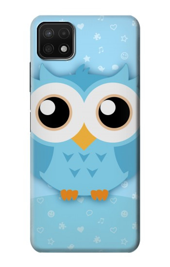 W3029 Cute Blue Owl Case Cover Custodia e Flip Case per Samsung Galaxy A22 5G